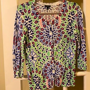 Talbots petite colourful cardigan size small